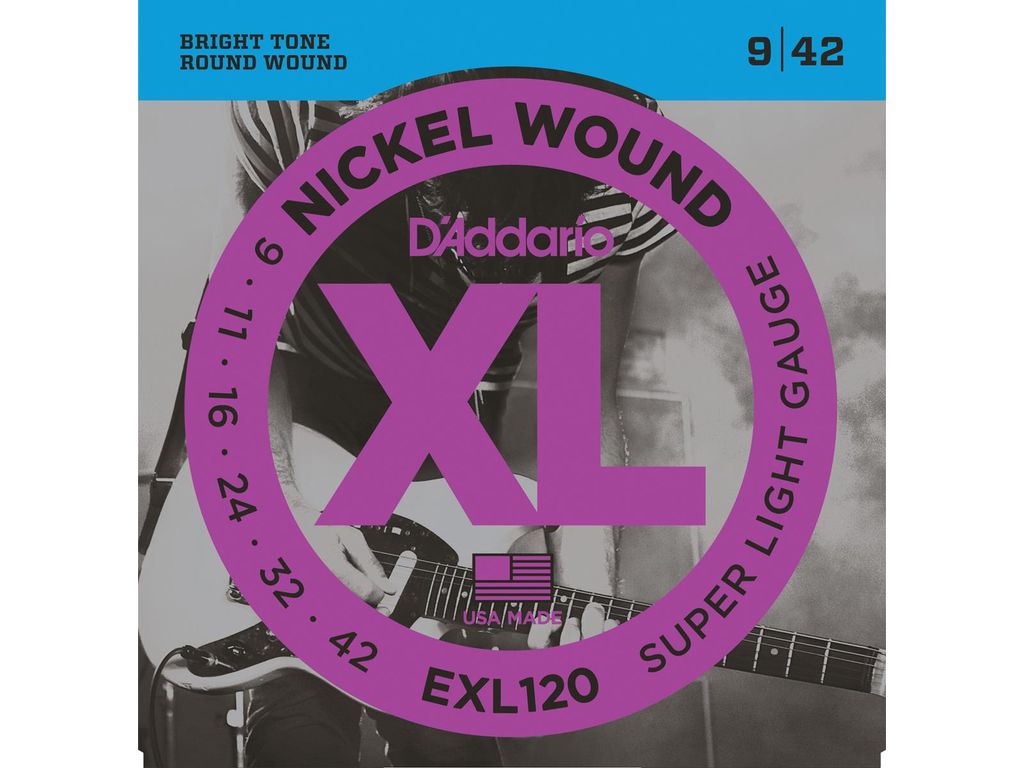 D'Addario EXL120 Muta di corde per chitarra elettrica Super Light 009-042