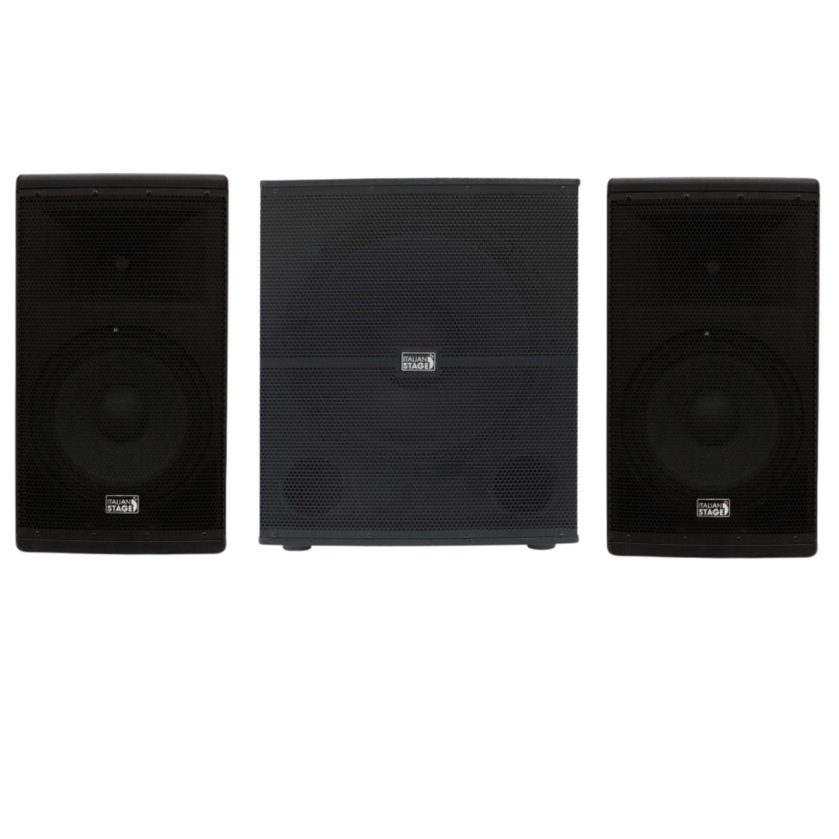 Italian Stage IS X215AUB Coppia Casse Attive 1600W + Italian Stage IS S115A Subwoofer