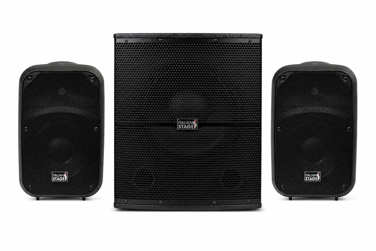 Italian Stage IS SPX08A Coppia Casse Attive 600W + Italian Stage IS S112A