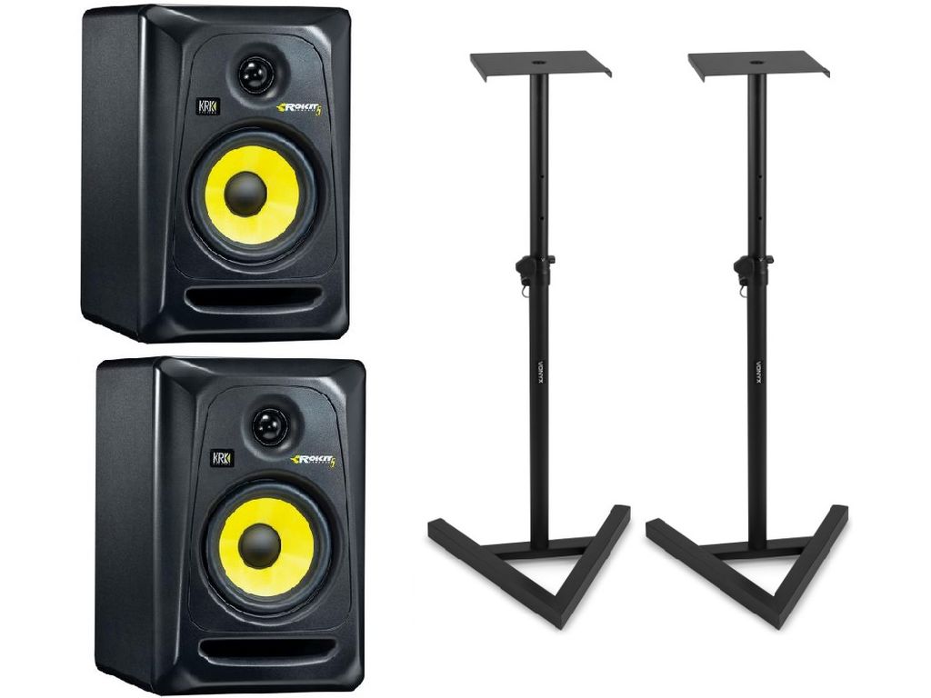 KRK RP5 RoKit G3 Black Coppia Monitor da studio 100W + supporti Bundle