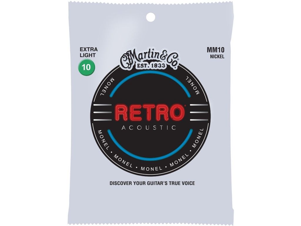 Martin MM10X Retro Monel Wound Muta di corde per chitarra acustica Extra Light 10-47