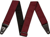 Fender Houndstooth Jacquard Strap Red Tracolla per chitarra