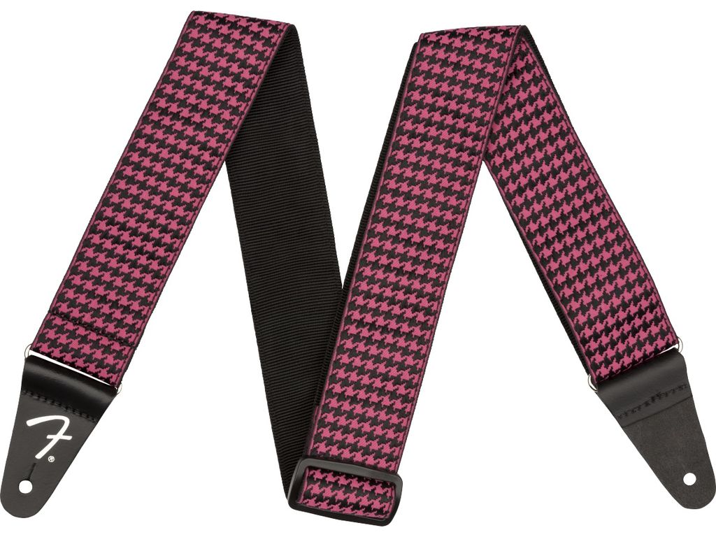 Fender Houndstooth Jacquard Strap Pink Tracolla per chitarra