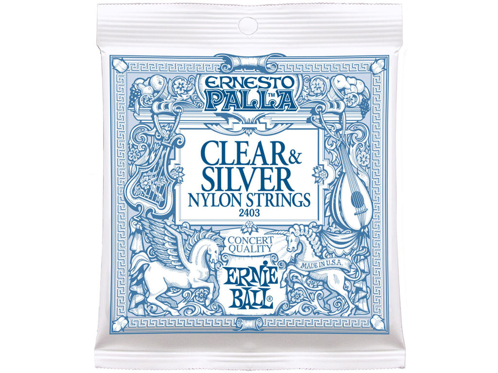 Ernie Ball 2403 Clear & Silver Muta di corde per chitarra classica