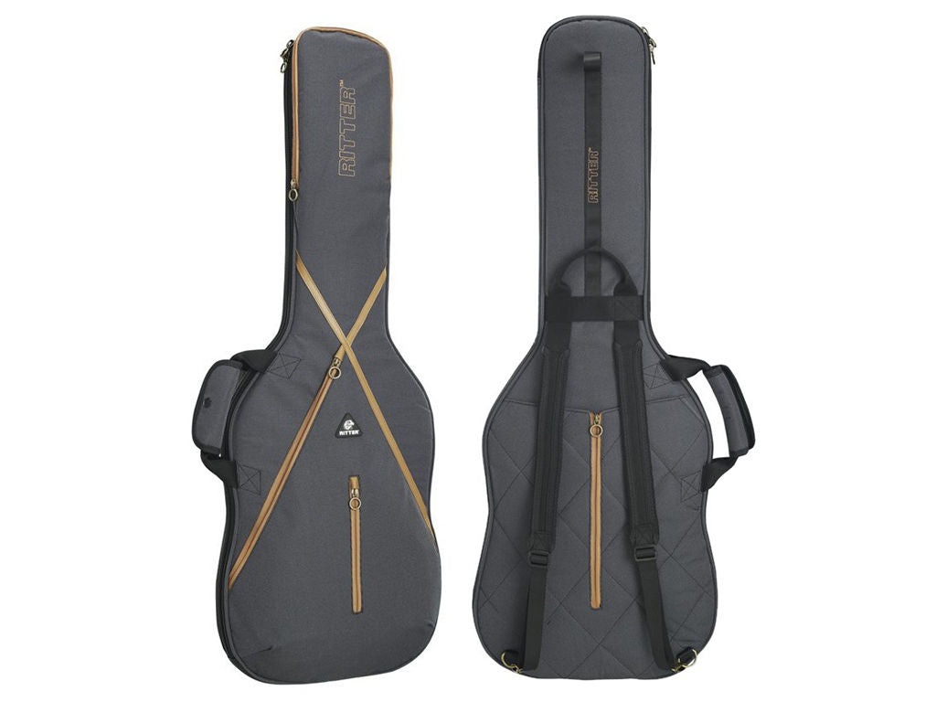 RITTER RGS7-E/MGB Borsa super imbottita per chitarra elettrica Grigio Marrone