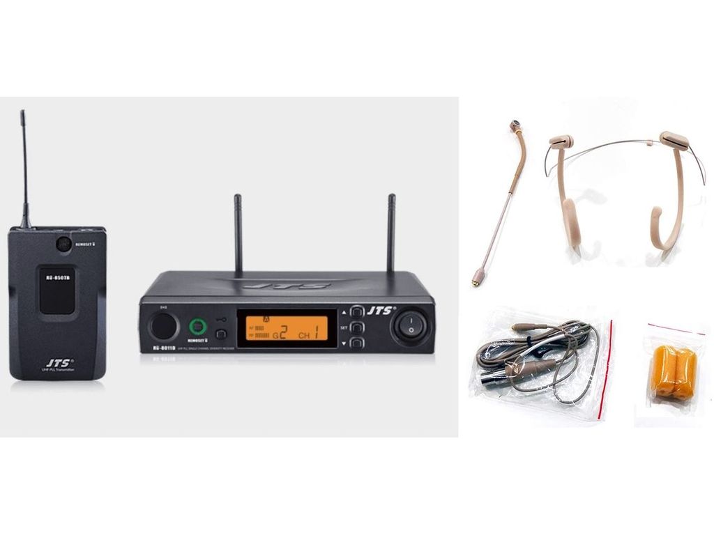 JTS RU-8011D/RU-850TB Bundle Radiomicrofono ad archetto color carne wireless UHF