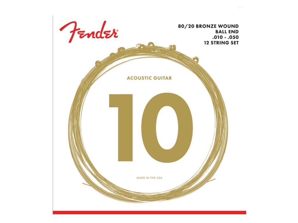 Fender 70-12L 80/20 Bronze Acoustic Strings 12 stings Set di corde completo per 12 corde