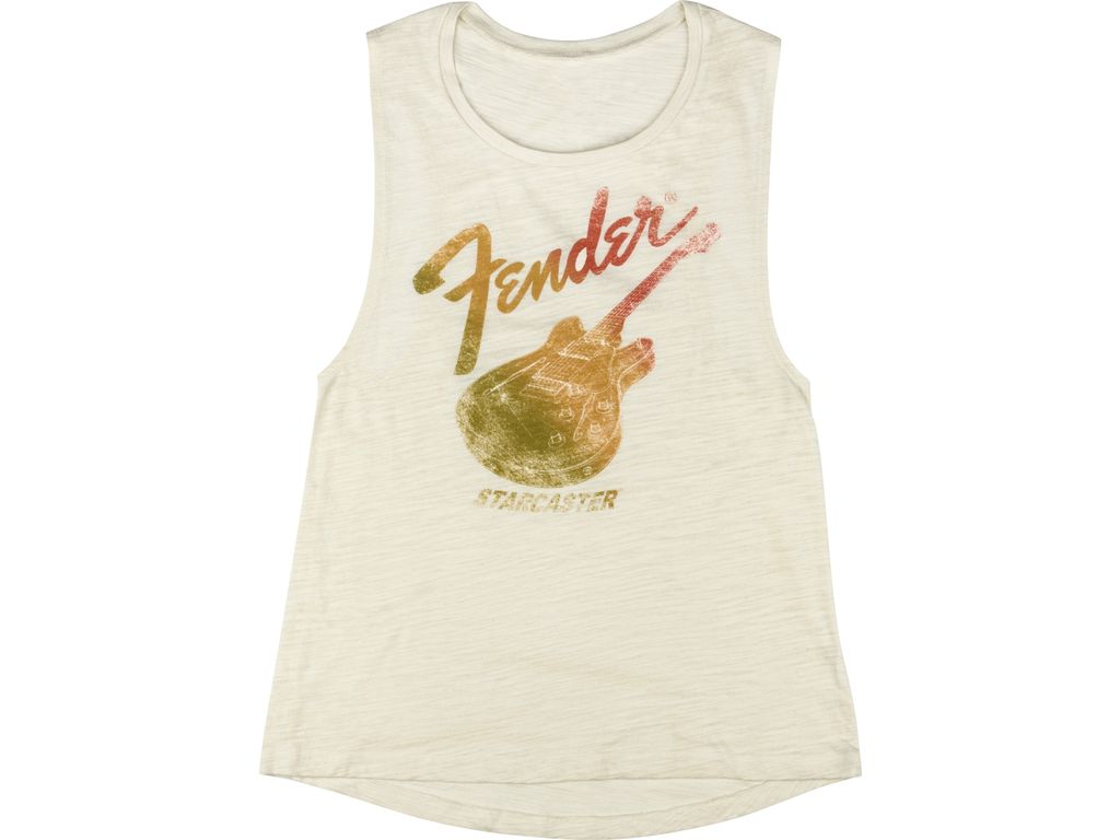 Fender Starcaster Women's Sleeveless T-Shirt Natural S Canotta