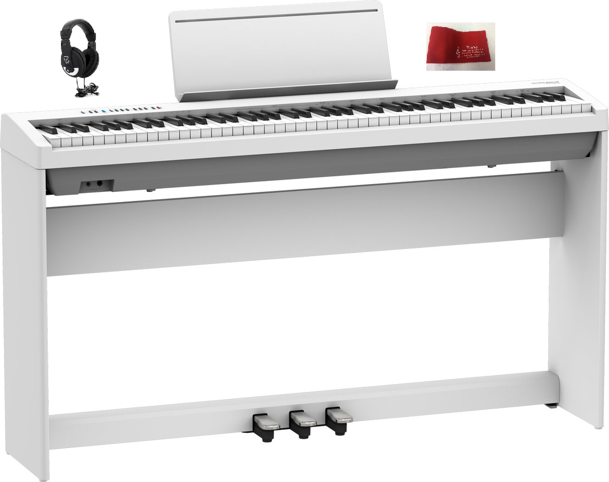 Roland FP30X WH White Pianoforte digitale + stand + pedaliera + cuffie