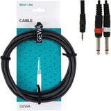GEWA Basic line Cavo 1x Jack stereo 3,5 mm - 2x Jack mono 6,3 mm