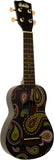 KALA MK-SBPAISLEY Ukadelic Black Paisley Ukulele soprano