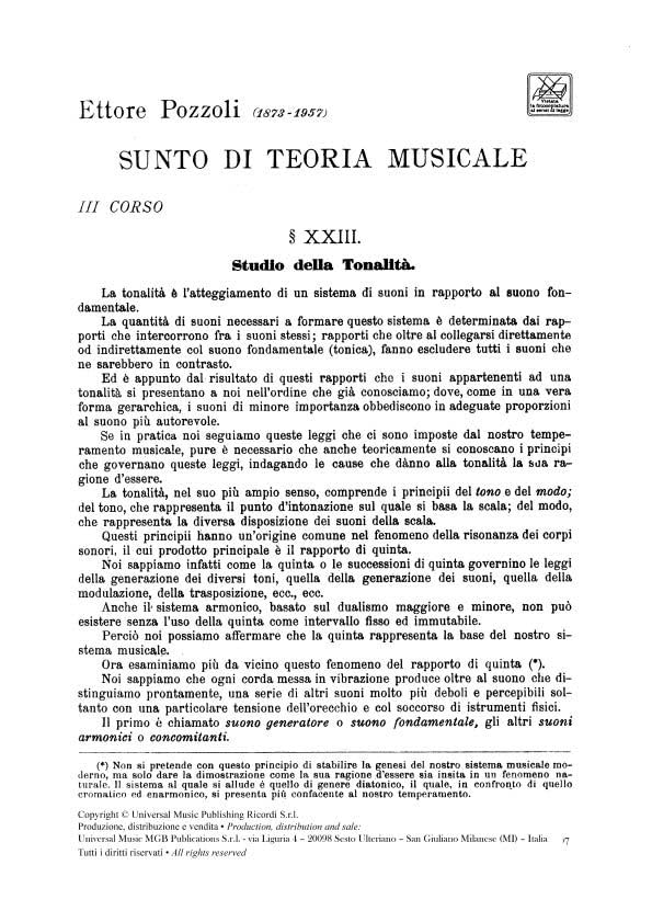 POZZOLI sunto di teoria musicale 3 corso.