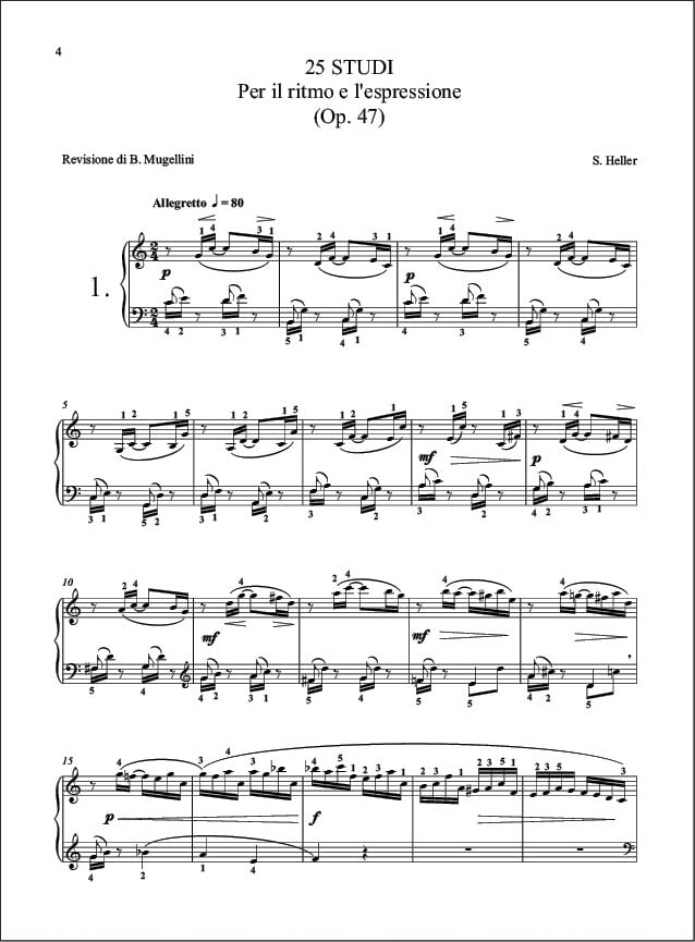 Heller 25 studi per il ritmo e per l'espressione op 47