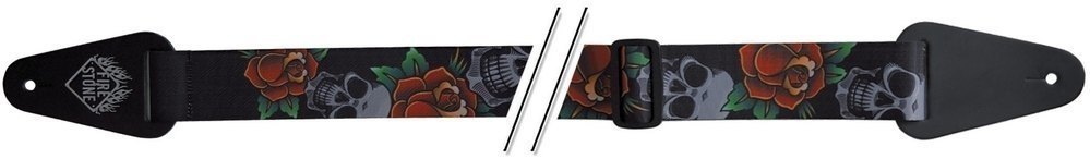 GEWA F&amp;S Tracolla Tattoo Edition Skull and Roses Black