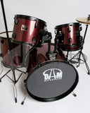 DAM P2211ARD Batteria Acustica Professionale Cassa 22" - Hardware e piatti inclusi - Sparkle Red