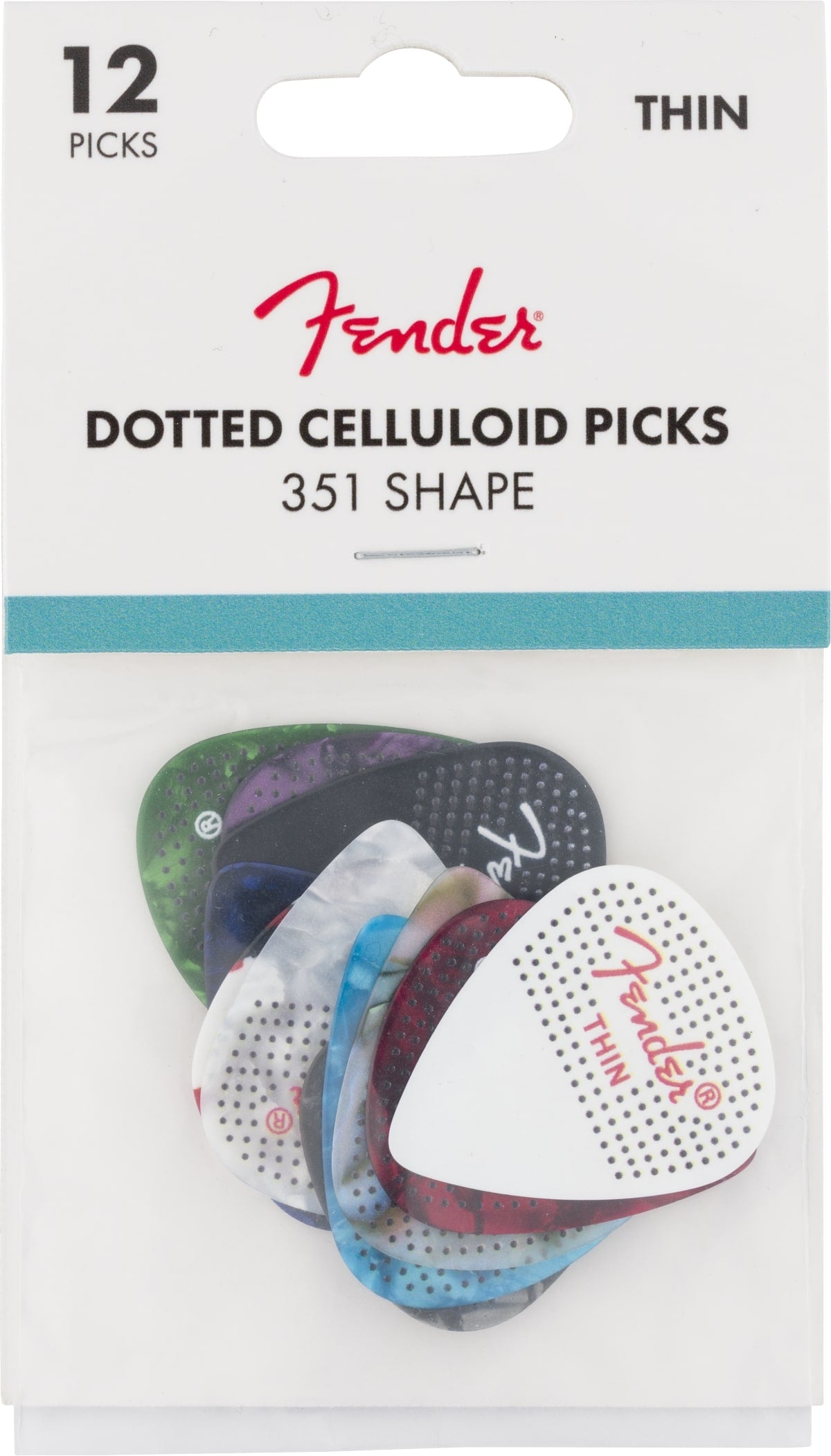 FENDER Plettri Puntinati 351 in Celluloide - Pack da 12 Medium