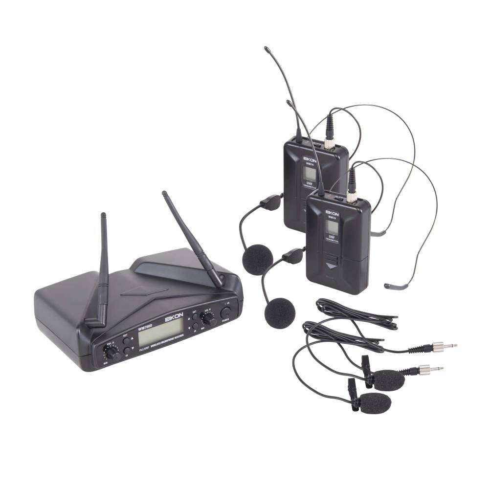 EIKON WM700DH Radiomicrofono con Doppio Archetto e Doppio Microfono Lavalier