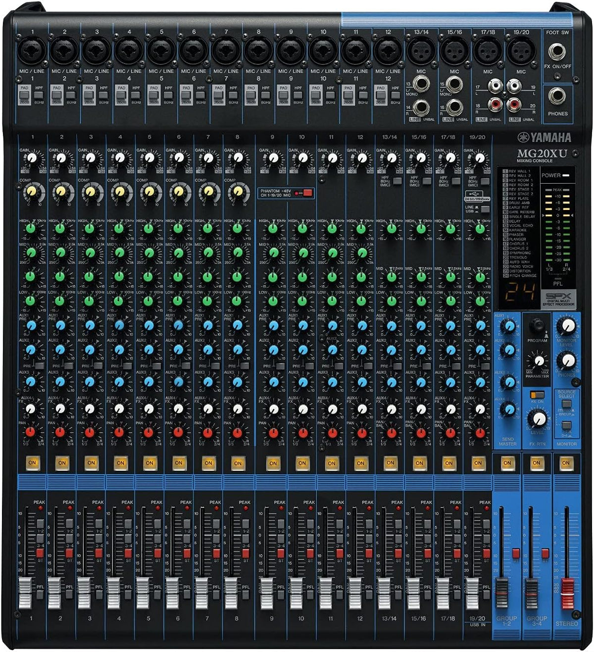 YAMAHA MG20XU Mixer 20 canali usb phanthom ed effetti
