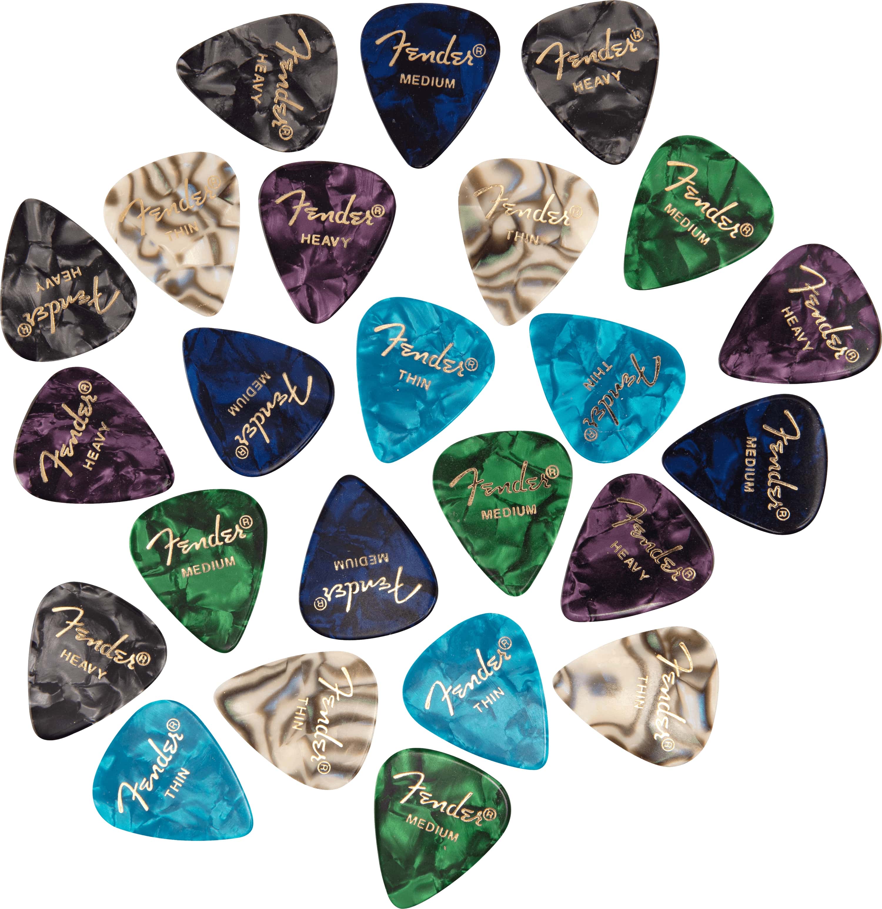 FENDER 351 Shape Premium Picks  - Pack da 24 plettri assortiti