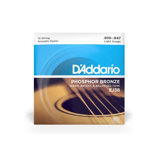 D'Addario EJ38 Muta di corde per chitarra acustica Phosphore Bronze, Light 010-047