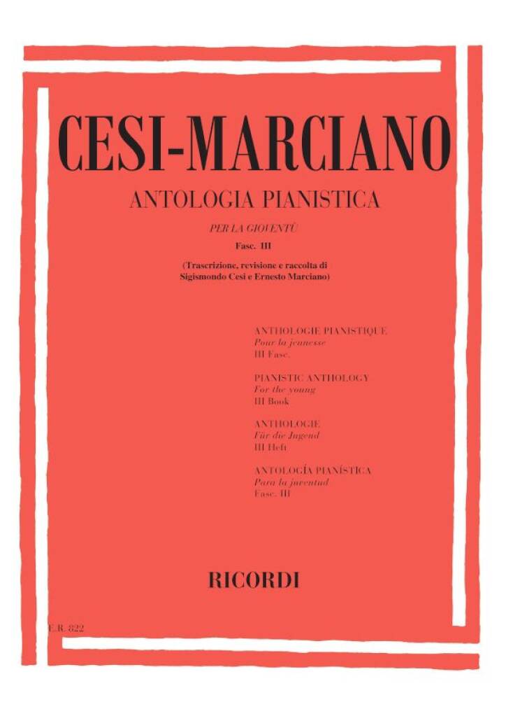 Cesi - Marciano - Antologia Pianistica Per La Giovent&ugrave; Fascicolo III