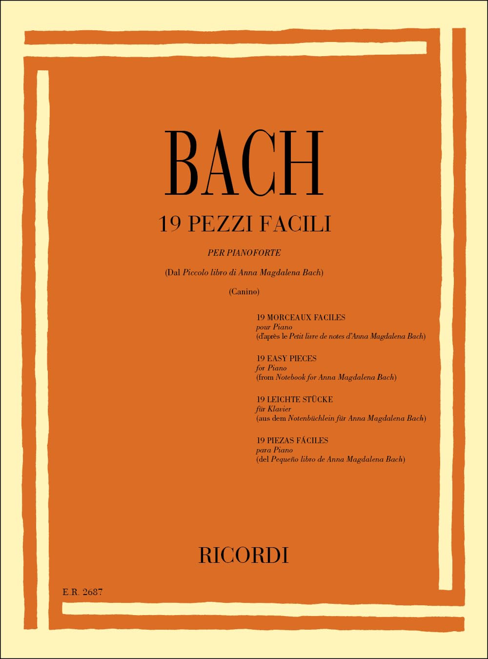 Bach - 19 pezzi facili per pianoforte