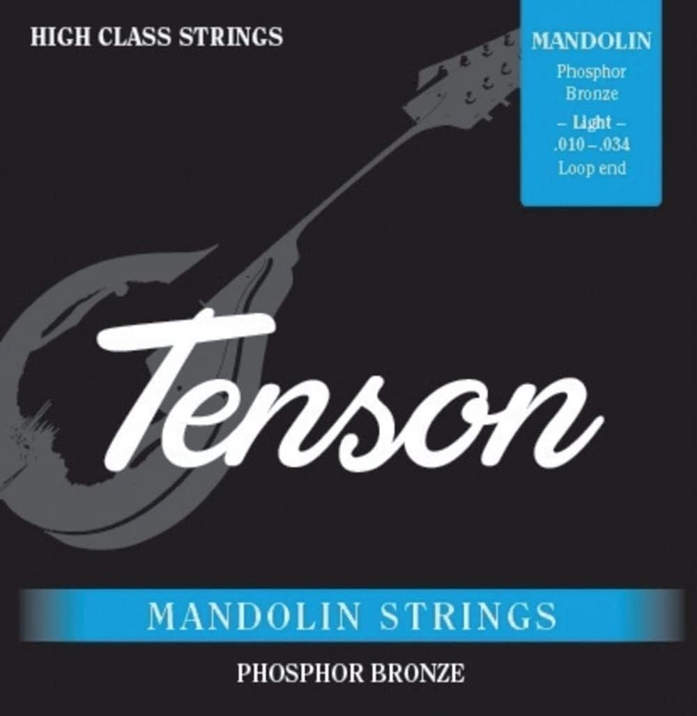 TENSON - Set di corde per mandolino, in bronzo fosforo, estremit&agrave; ad anello, spessore 010 -.034
