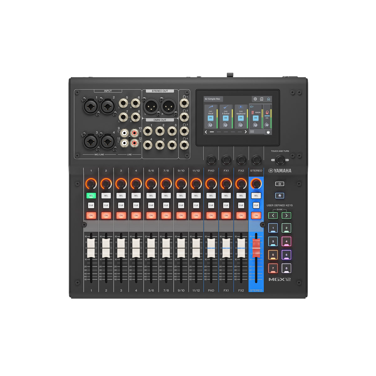 YAMAHA MGX12 Black Mixer Digitale 18 Canali con Interfaccia Audio