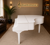 Mobile Pianoforte a Coda 160cm Bianco in Legno – Artigianale e Personalizzabile