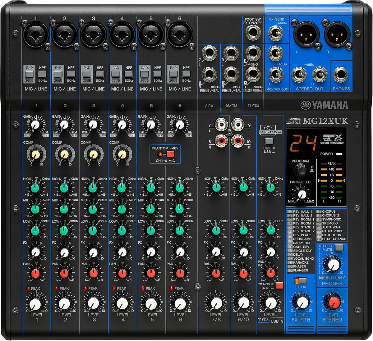 YAMAHA MG12XUK mixer 12 canali usb con effetti