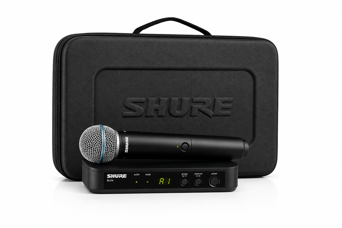 SHURE BLX24E / BETA58 Kit Completo – Radiomicrofono Wireless Palmare per Voce + Borsa Inclusa