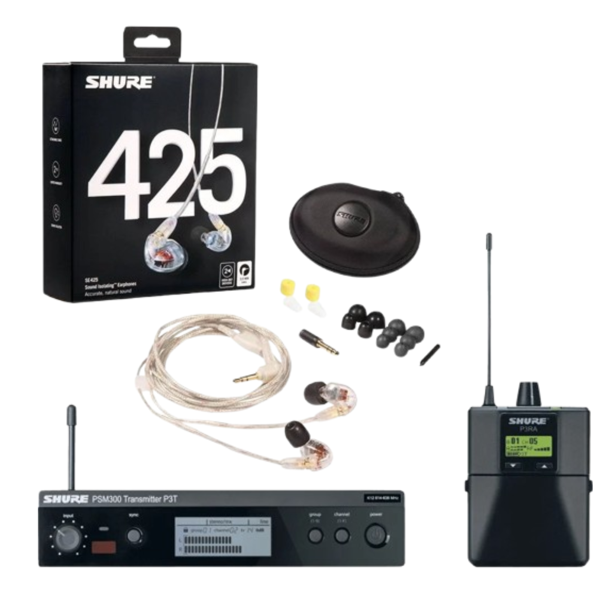 Shure PSM300 Pro Con Shure SE425 CLE