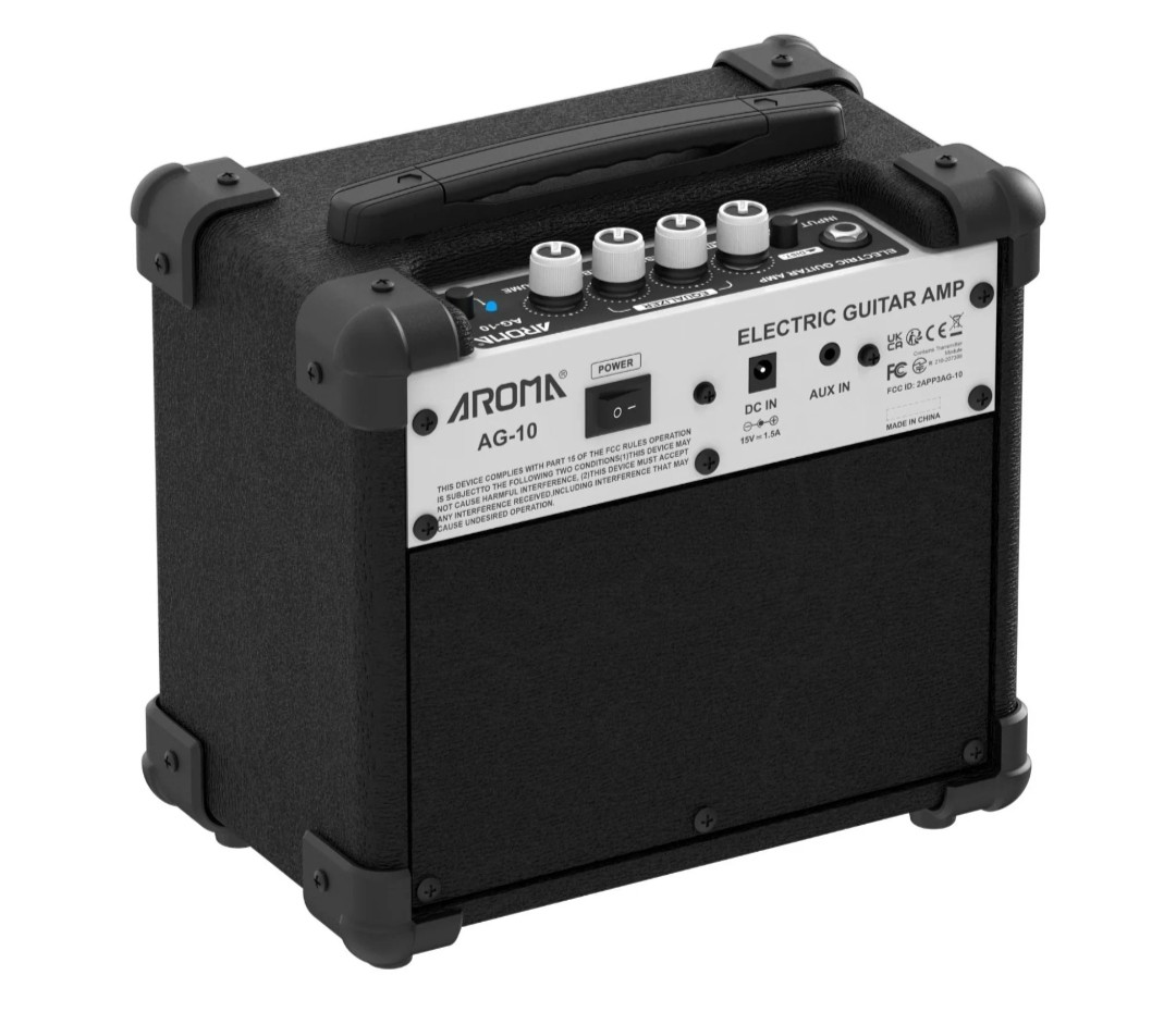 Retro Amplificatore per chitarra elettrica Aroma AG10S, 10W, Bluetooth integrato, design elegante e suono realistico