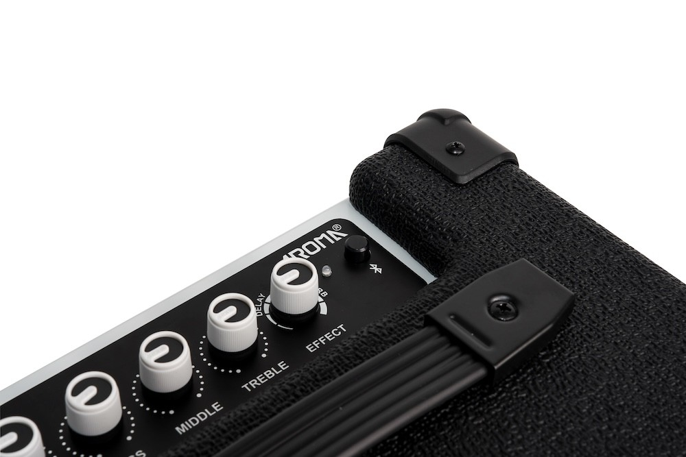 Amplificatore per chitarra elettrica 20W, Bluetooth, altoparlante da 6,5", manopole per toni e effetti, jack cuffie incluso