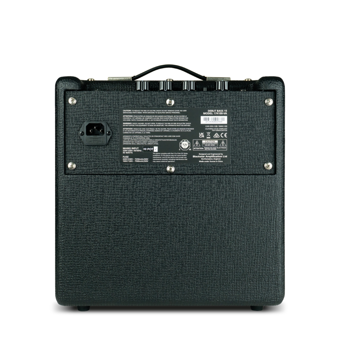 Amplificatore Blackstar Debut Bass 15, 25W, con altoparlante da 8'', equalizzatore a 3 bande e ingresso per cuffie