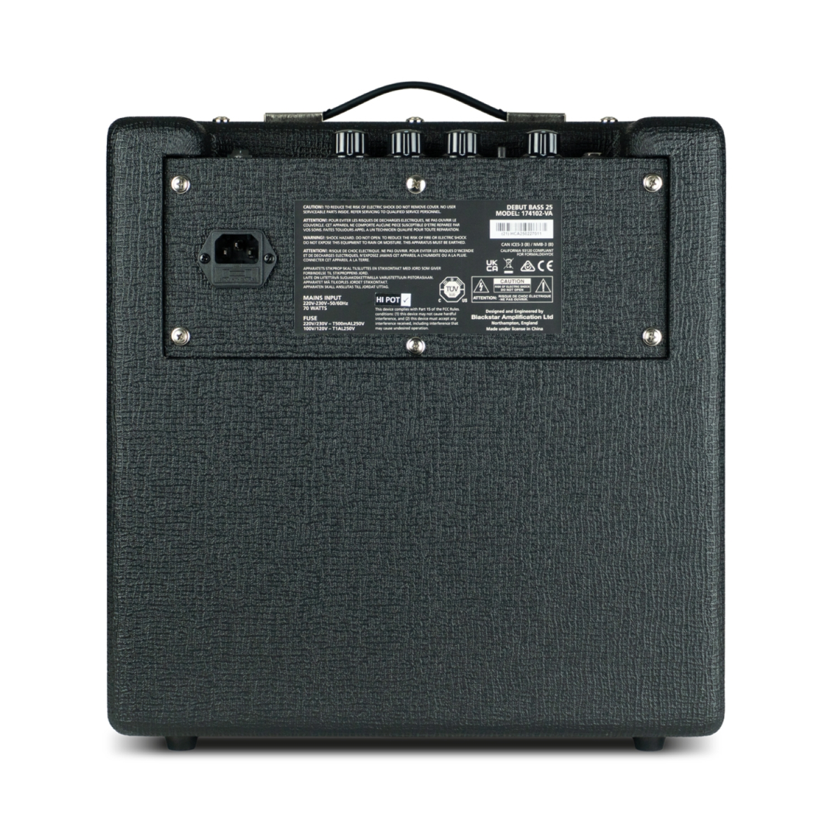 Debut Bass 25: amplificatore combo per basso, 25 watt, 2 canali, equalizzatore a 3 bande, compatto e facile da usare