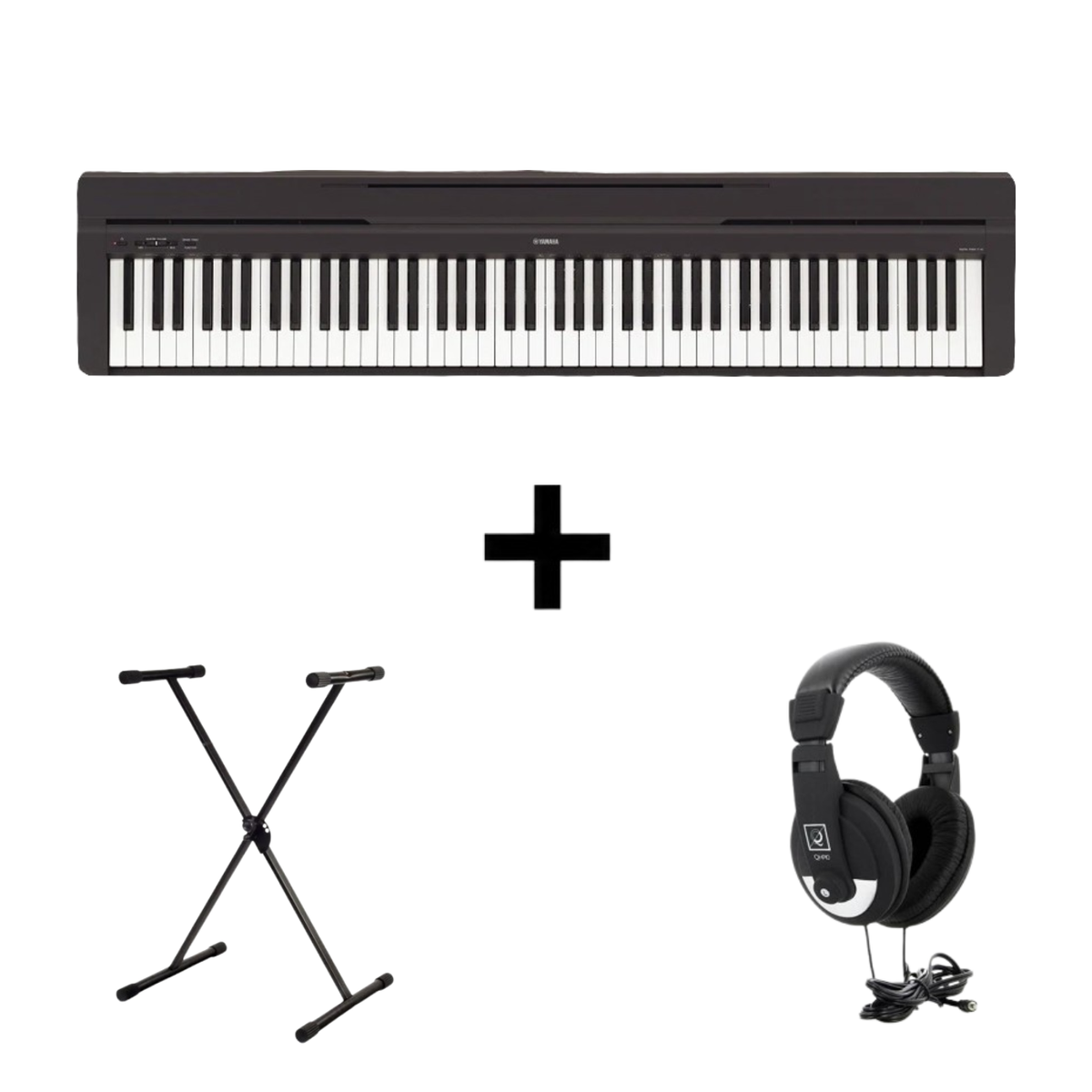 YAMAHA P-45B Pianoforte Digitale 88 tasti | Set con Cuffie QHP10 e Gewa Stand a X
