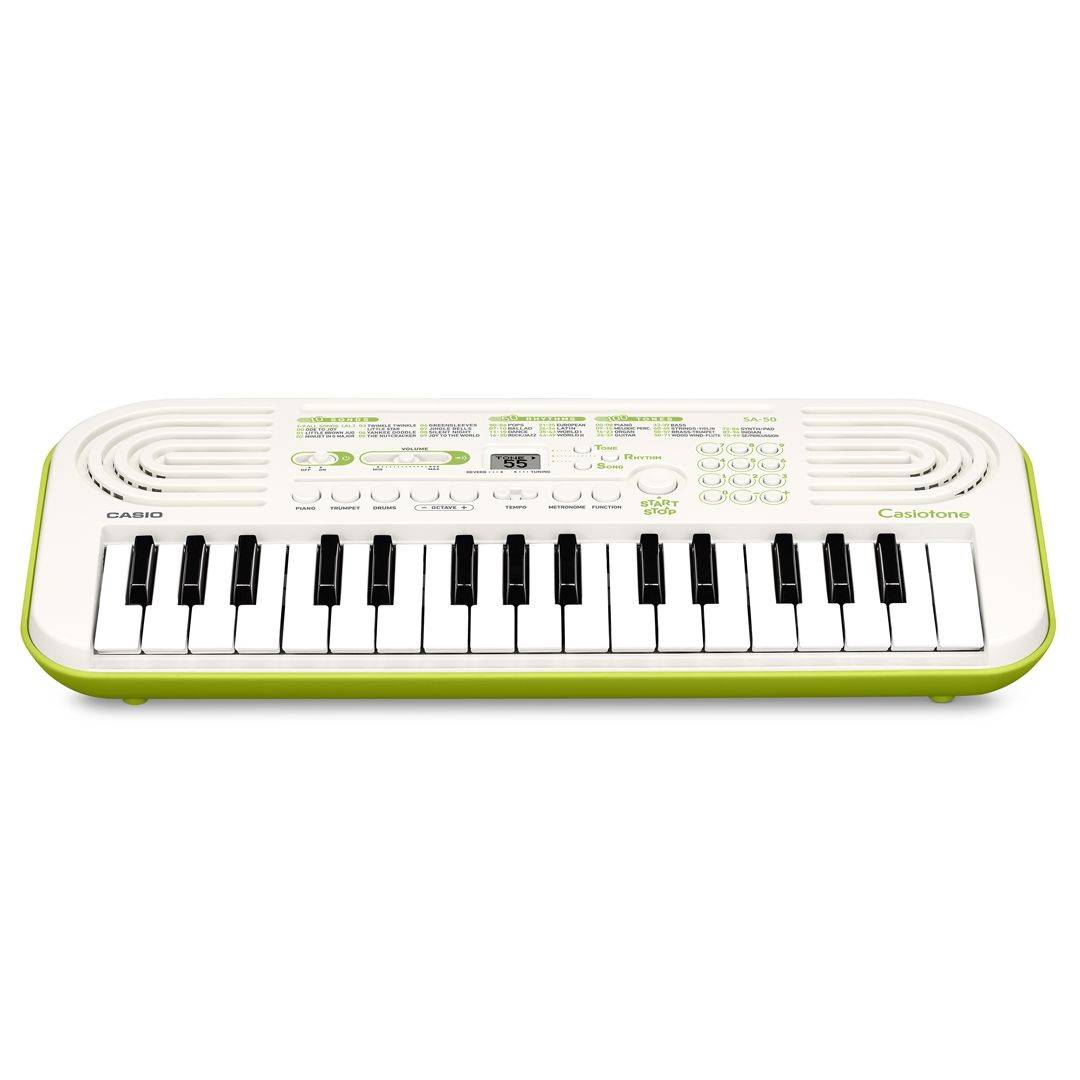 Tastiera Casio SA-50 con 32 mini tasti, 100 suoni e 50 ritmi, ideale per principianti e giovani musicisti