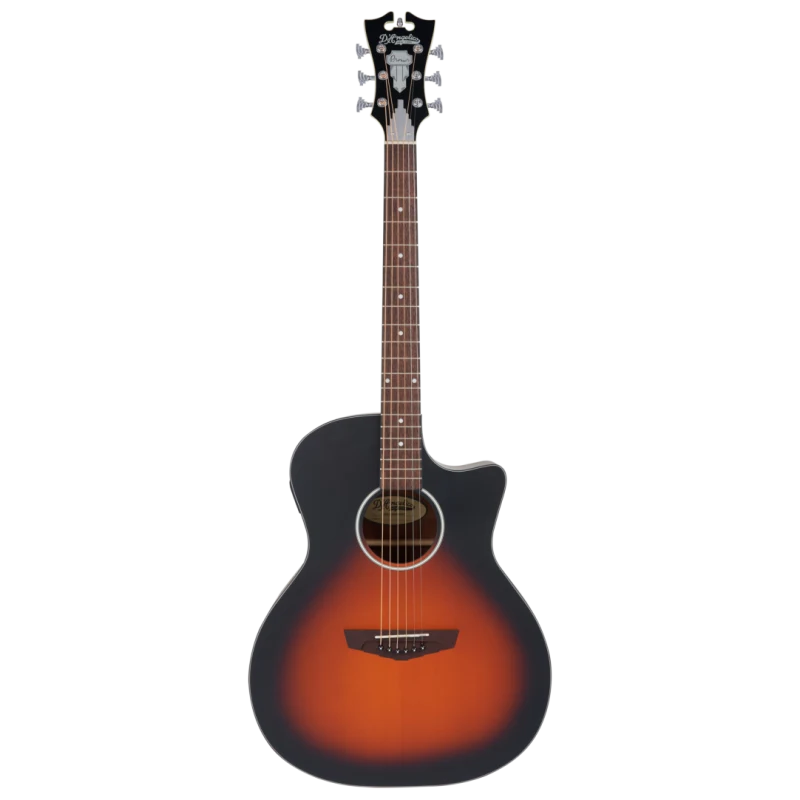 Chitarra acustica elettrificata cutaway satin vintage sunburst, design Grand Auditorium, manico C-Shape, suono risonante