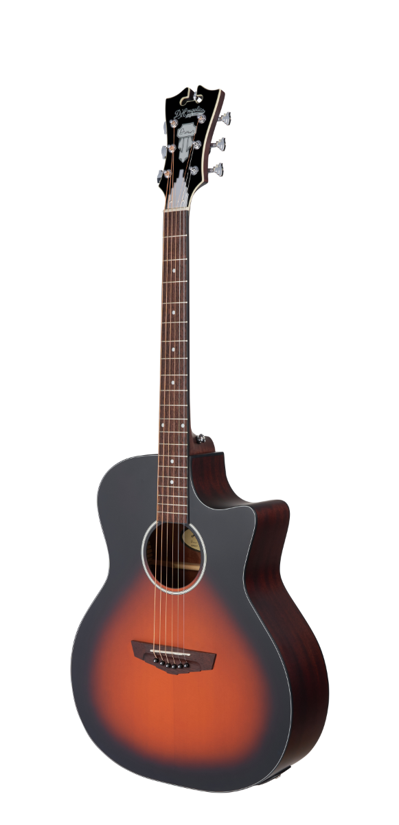 Chitarra acustica cutaway satin vintage sunburst, corpo Grand Auditorium, manico confortevole, elettronica D'Angelico integrata