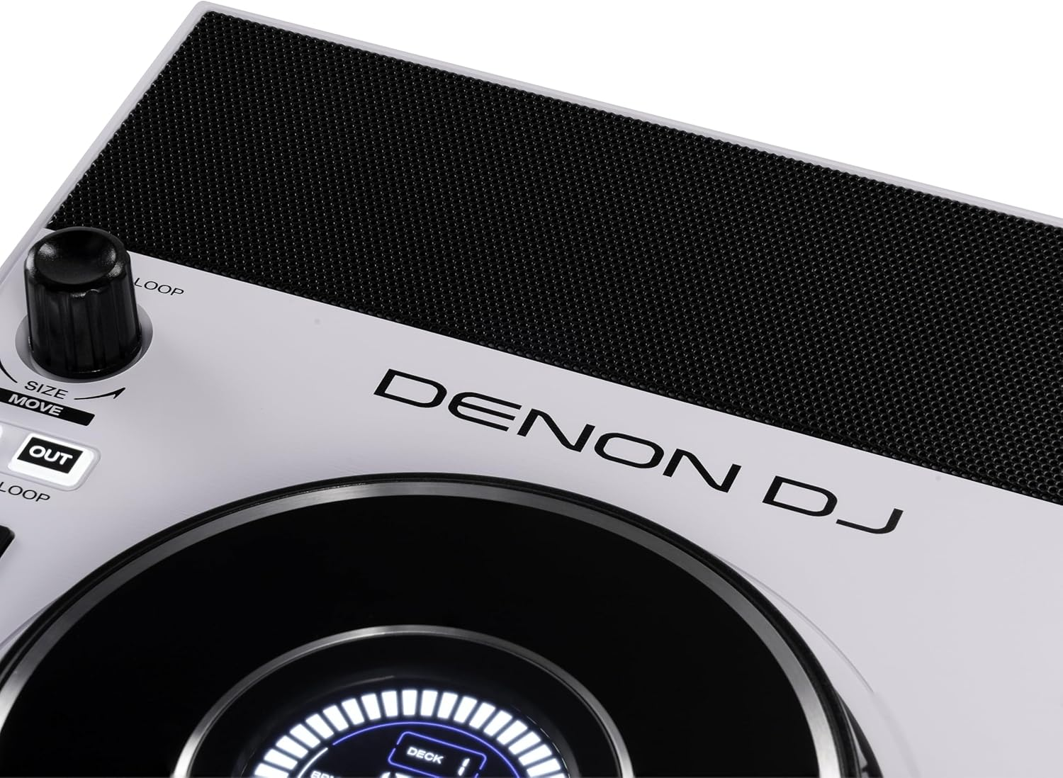 Consolle DJ SC LIVE 4 HA con campionatore, 8 pad, jog wheel touch e speaker integrati, design elegante per eventi
