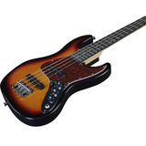 Eko JB-100 3/4 Sunburst, basso elettrico con corpo in pioppo e manico in acero, 21 tasti, ideale per bambini e principianti