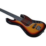 Basso elettrico Eko JB-100 3/4 Sunburst, corpo in pioppo, manico in acero, 21 tasti, perfetto per giovani musicisti
