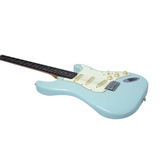 EKO ST-300 Daphne Blue Chitarra Elettrica ponte e sellette corpo body pickups corde uscita jack potenziometri volume e tono selettore del pickup battipenna corde