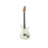 Chitarra elettrica Eko ST-300 Olympic White, corpo in pioppo, manico in acero, tre pickup single-coil e finitura gloss