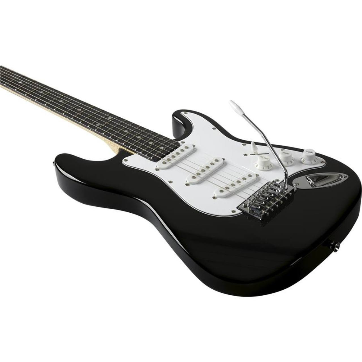 EKO ST 100 3/4 Black Chitarra Elettrica ponte e sellette corpo body pickups corde uscita jack potenziometri volume e tono selettore del pickup battipenna corde