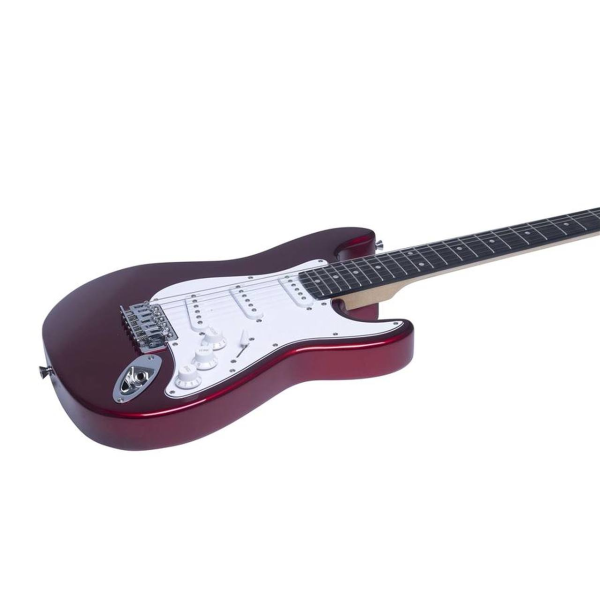 EKO St 100 3/4 Chrome Red Chitarra Elettrica ponte e sellette corpo body pickups corde uscita jack potenziometri volume e tono selettore del pickup battipenna corde