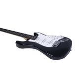EKO ST 100 Black Chitarra Elettrica ponte e sellette corpo body pickups corde uscita jack potenziometri volume e tono selettore del pickup battipenna corde