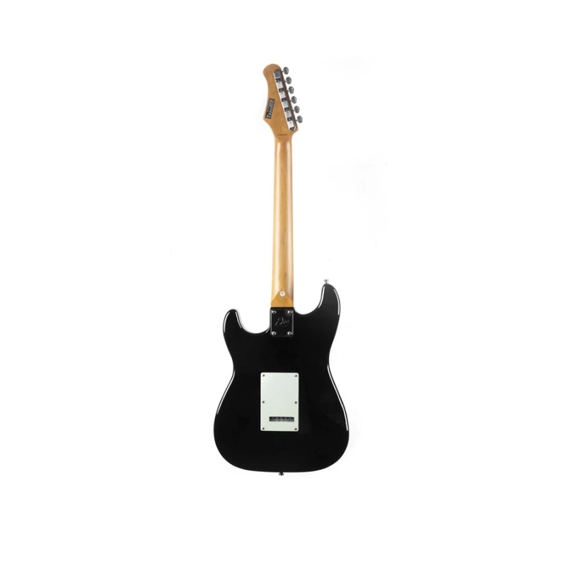 Eko ST-300 Fiesta Black, chitarra elettrica in stile Strat, con corpo in pioppo, manico in acero e finitura lucida
