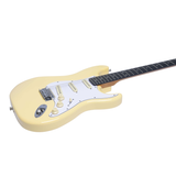 Chitarra Eko ST-300 in colorazione Fiesta Red, corpo in pioppo, manico in acero, tre pickup single-coil, design classico